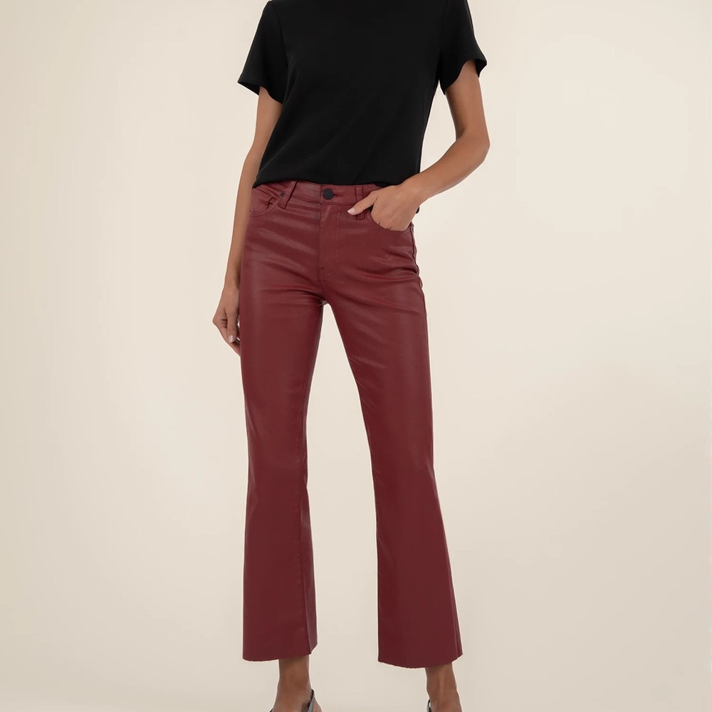 Kut from the Kloth Kelsey Coated High Rise Ankle Flare